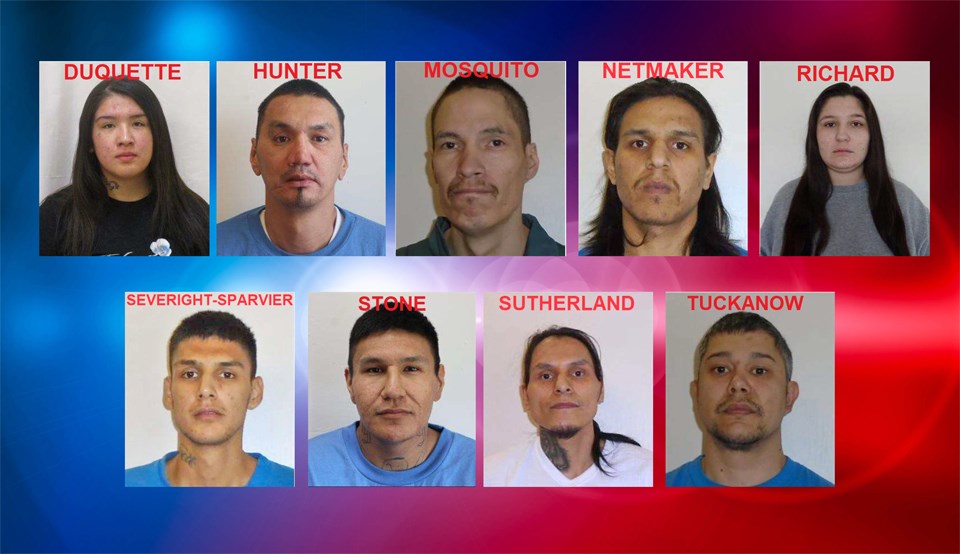 Nine individuals are being sought in the 'Wanted Wednesday' Facebook post released by the Saskatchewan Crime Stoppers on July 26.