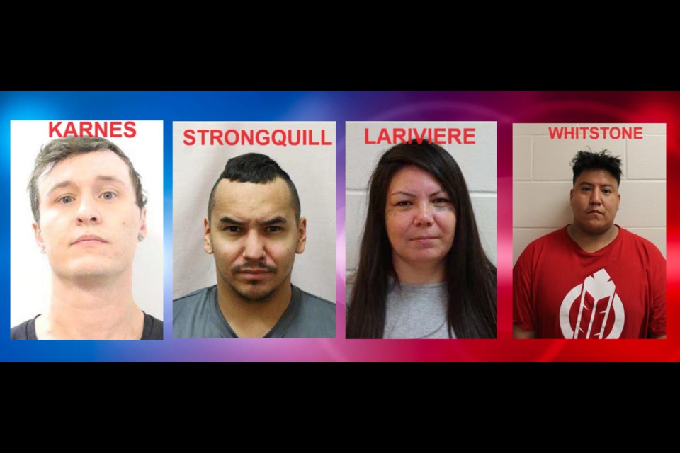 There are four suspects featured in the 'Wanted Wednesday' Facebook post released by the Saskatchewan Crime Stoppers on October 18.