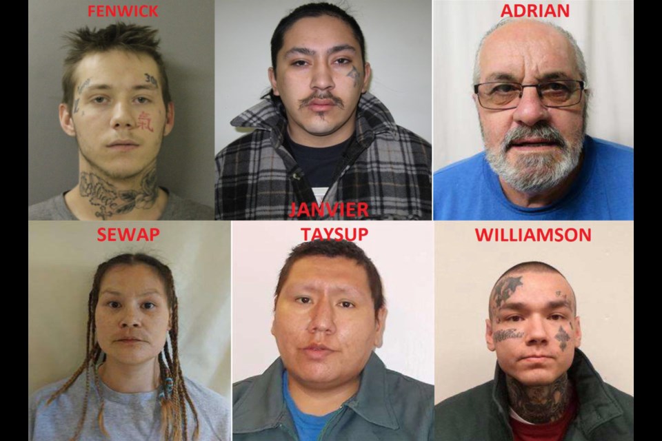 Six wanted persons in this week's Saskatchewan Crime Stoppers list of suspects sought by police.