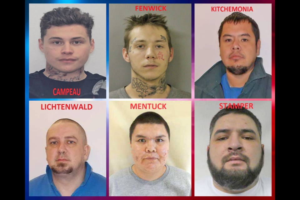 Six suspects listed on the Most Wanted alert released by Saskatchewan Crime Stoppers on Oct. 5