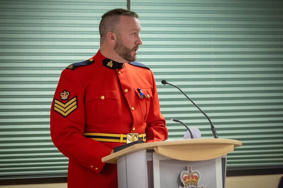 Staff-Sgt. Steven Ross from the Estevan RCMP spoke at the event. 