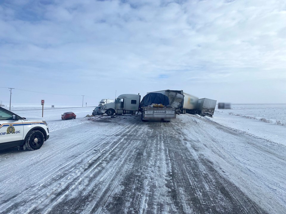 highway 1 collision moose jaw