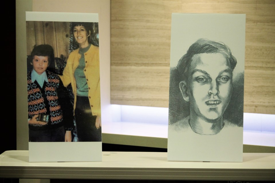 A family-provided photo of Michael Lewis, or Michael Kirov, alongside the composite drawing of “John Doe,” as he was known, released to the public during investigation.