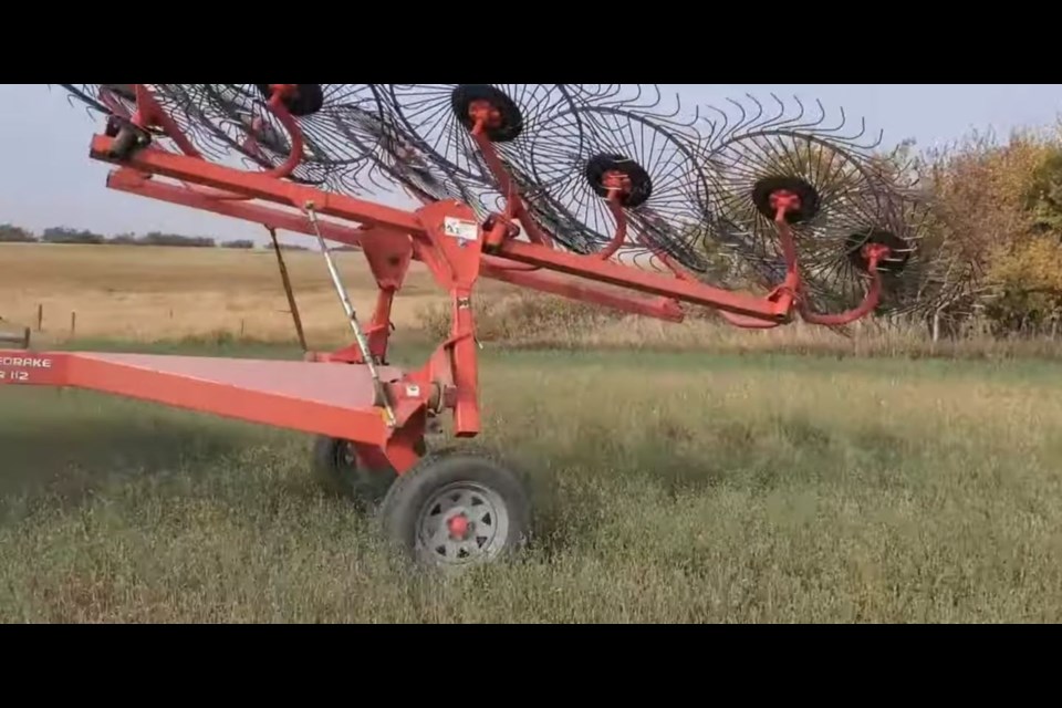 A Kuhn power rake was stolen from a rural area southwest of Indian Head.