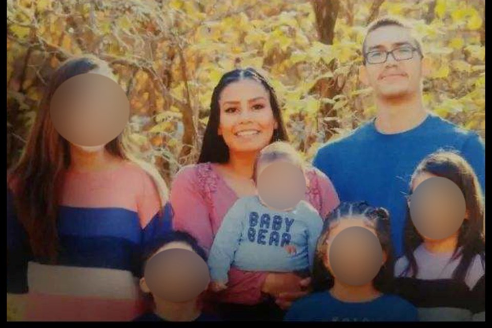 Lee Bearsears with his wife Whitecloud Jackson and their children. 