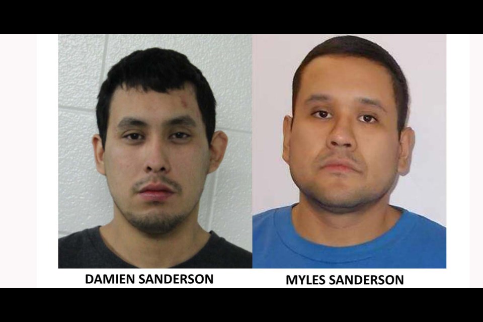 Myles Sanderson and Damien Sanderson are being sought by police.