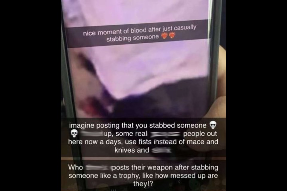 One of many posts making the rounds on Snapchat after the attack at NBCHS Wednesday.