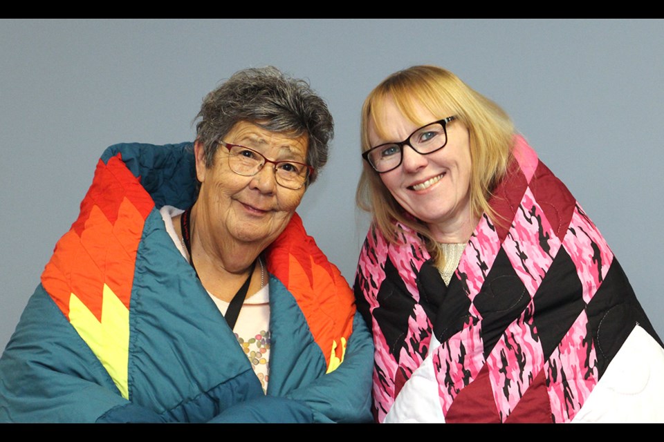 Prince Albert Police Service Elder Liz Settee and Chaplain Nora Vedress were presented with Starblankets to welcome them as co-chairs of the Women’s Commission.
