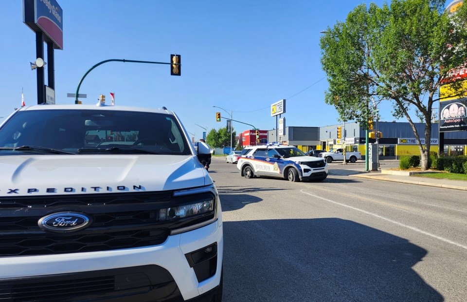 The police cruiser minutes after the driver of an alleged stolen vehicle failed to stop.