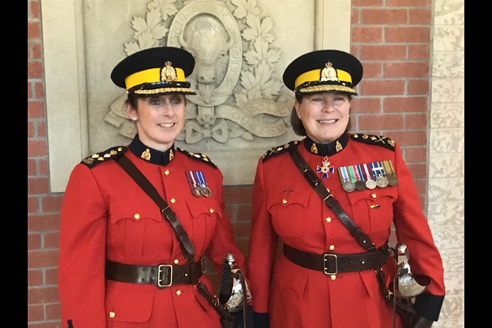 Commanding Officer Rhonda Blackmore and national RCMP Commissioner Brenda Lucki.