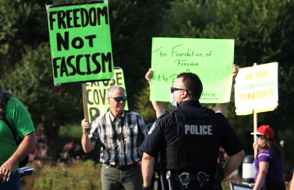 regina police COVID rally