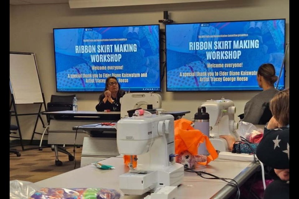 RPS members had the opportunity to participate in a ribbon skirt-making workshop.