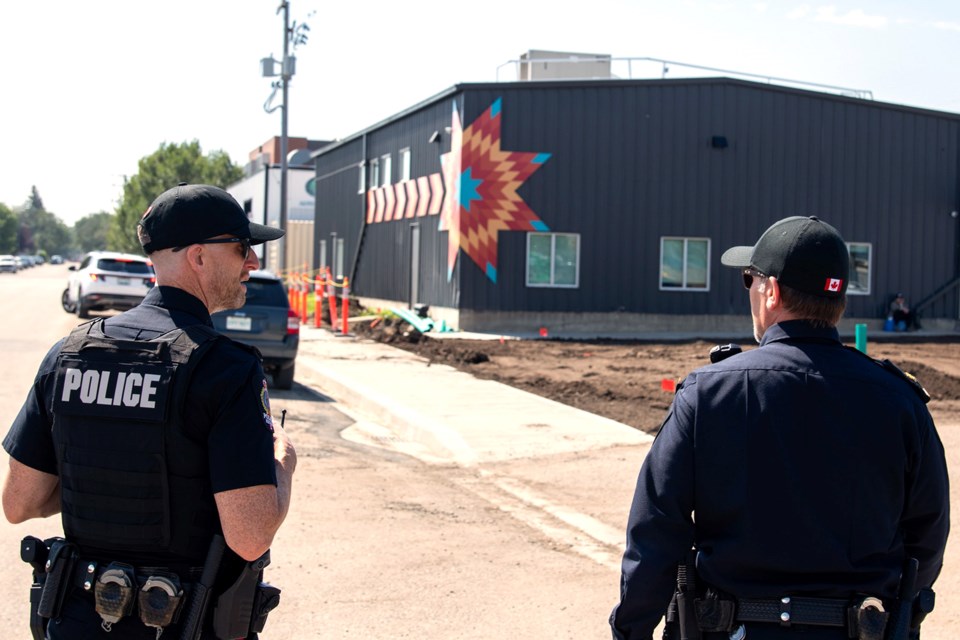 In a show of visibility and community commitment, nearly 90 Regina Police Service (RPS) officers and civilian employees fanned out across downtown and the Heritage Neighbourhood.