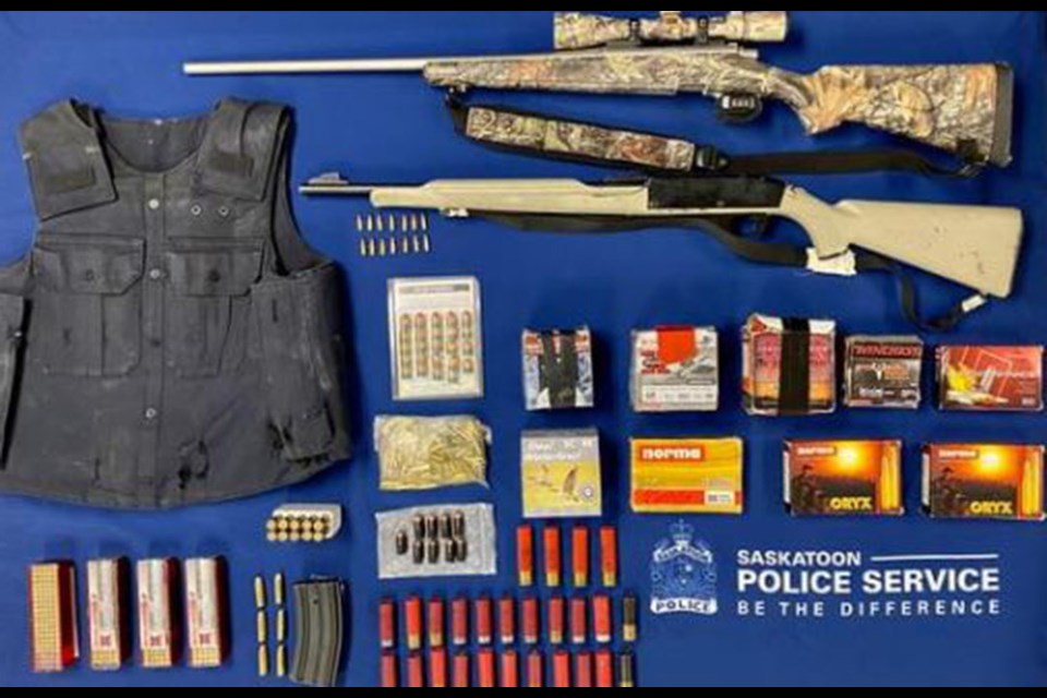 Police seized weapons during a weapons investigation at an address located in the 1500 block of Avenue F North. 