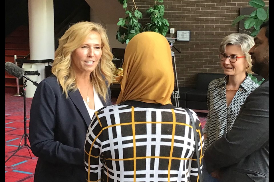 Lori Bresciani meets supporters at her launch event for her campaign to be Mayor of Regina.
