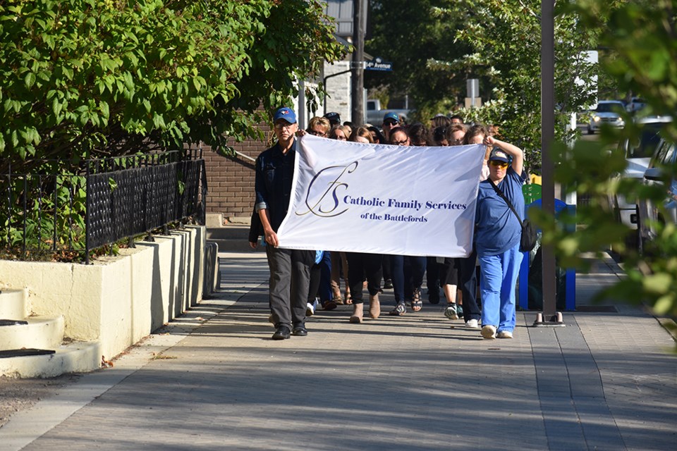 Catholic Family Services week in North Battleford kicked off on Sept. 11 with a walk along 100th and 101st Streets.