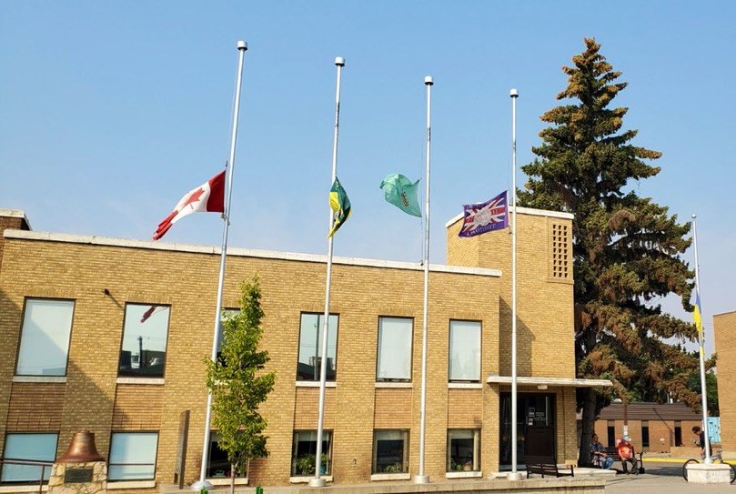 Half mast at City Hall