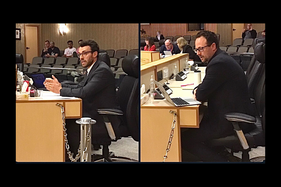 Dan LeBlanc and Andrew Stevens appeared before council Wednesday over ethics complaints.