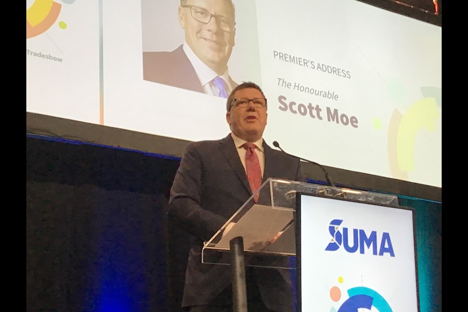 Premier Scott Moe speaks to SUMA convention Monday in Regina.