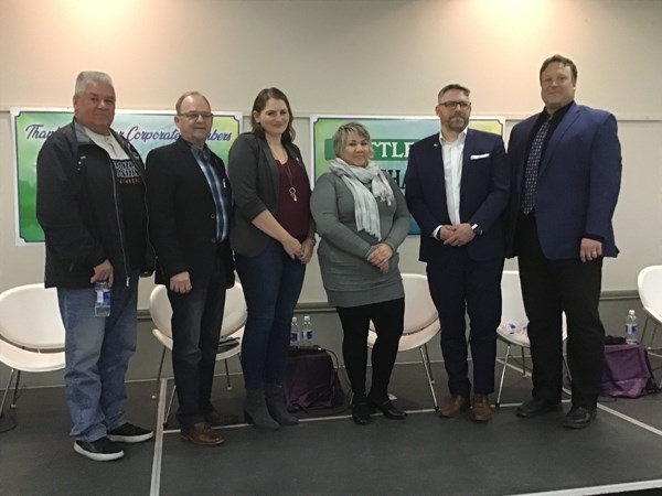 These were the participants of the Battlefords Chamber’s Power Hour in March, 2020: Wayne Semaganis, Herb Cox, Rosemarie Falk, Tanya Aguilar-Antiman, Ames Leslie and Ryan Bater.