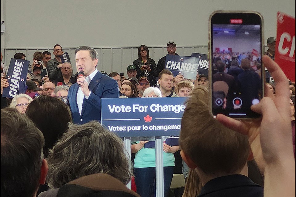 Pierre Poilievre, Leader of the Conservative Party of Canada and the Official Opposition, in Saskatoon Thursday.