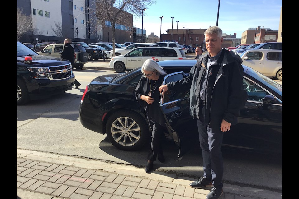 Governor General Mary Simon arrives at the Regina Open Door Society during day two of her official visit to Saskatchewn.