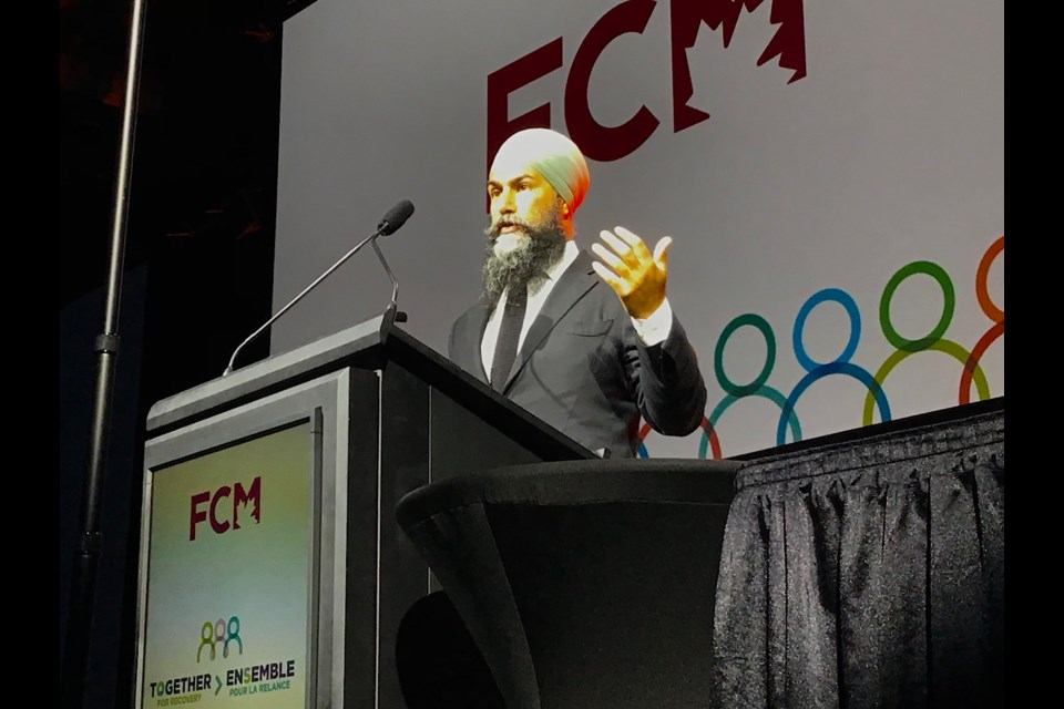 Federal NDP leader Jagmeet Singh spoke at the FCM Annual Conference and Trade Show in Regina, one of the major events marking 2022.