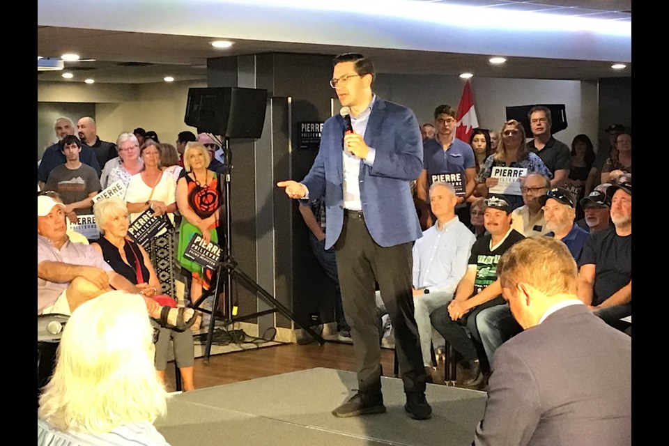 Pierre Poilievre speaks at his event in Regina