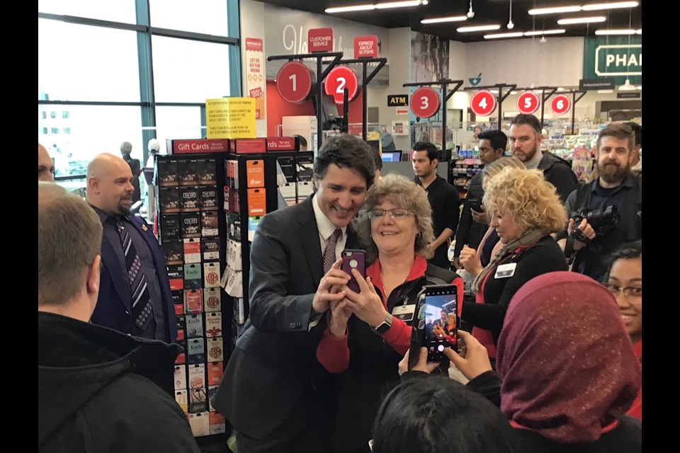 Prime Minister Justin Trudeau appeared at Sherwood Co-op in Regina this morning.