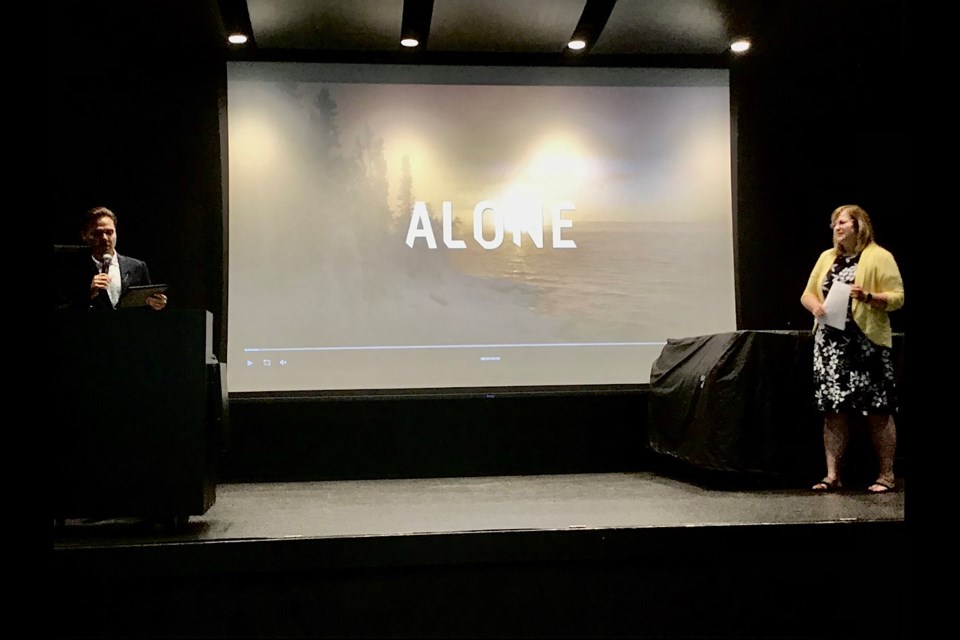 Wavelength Entertainment’s Jeff Stecyk and Creative Saskatchewan CEO Erin Dean introduce the premiere for Season 10 of Alone, shot in northern Saskatchewan.