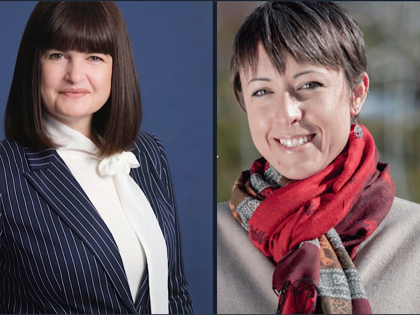 NDP leadership candidates Carla Beck and Kaitlyn Harvey.