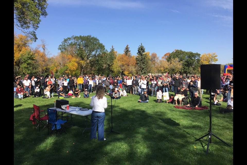 Here is the scene at the gather on the grounds of the Legislature as marchers gathered for the 1 Million March for Children.