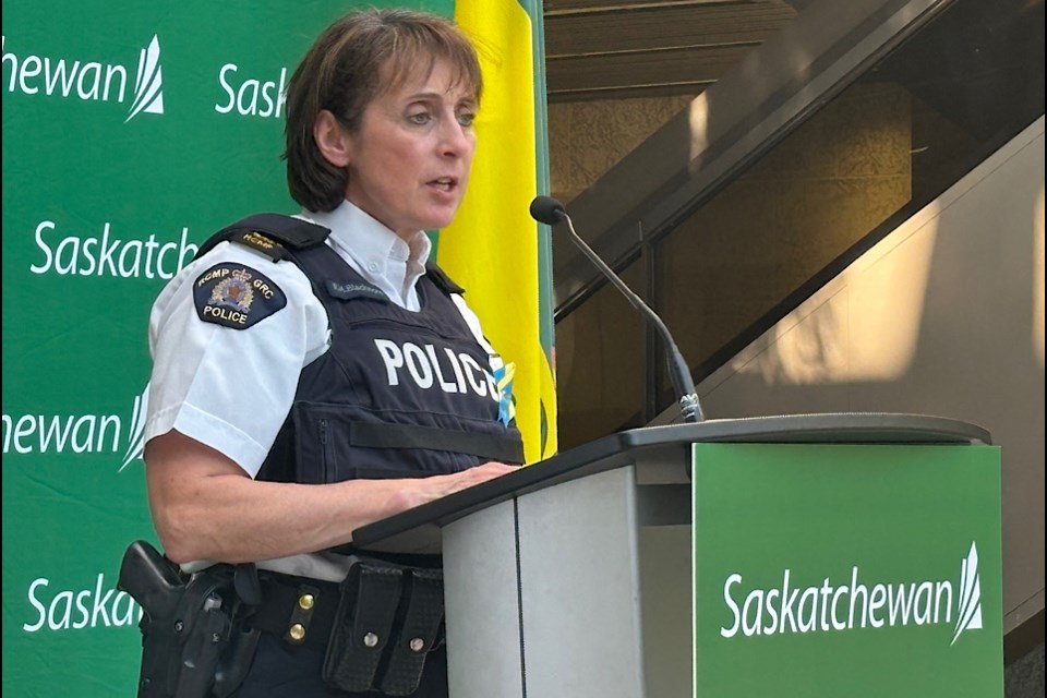 RCMP Assistant Commissioner Rhonda Blackmore speaks at Missing Persons Week event.