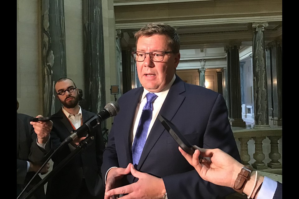 Premier Scott Moe speaks to reporters regarding parental consent legislation coming to the Assembly this week.