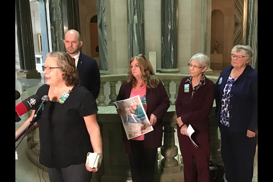 Seen here: supporters of Regina Lutheran Home at the Legislature Oct. 18.