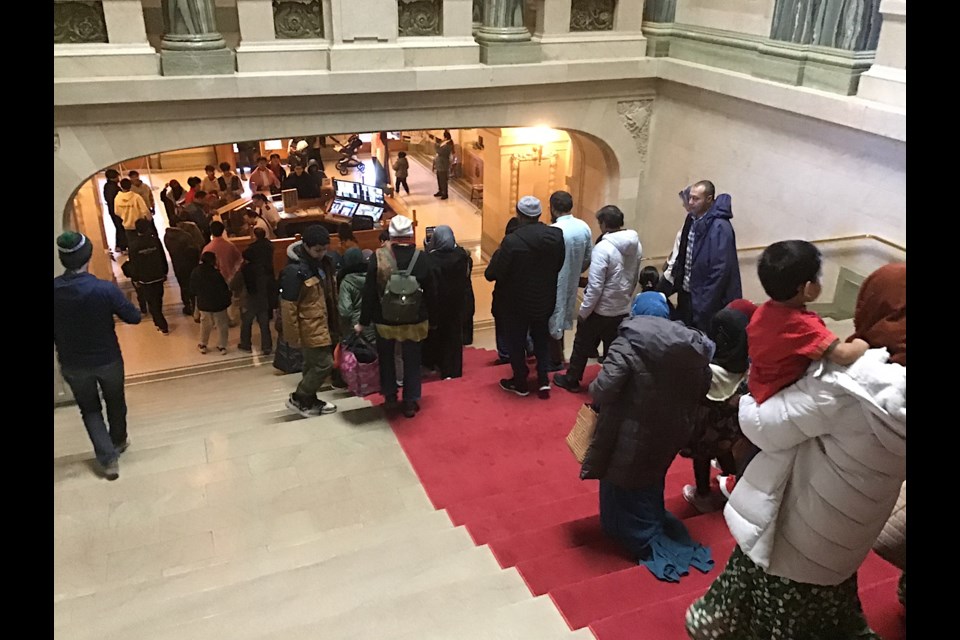 Scenes from the protest inside and outside the Sask. legislature Monday afternoon.