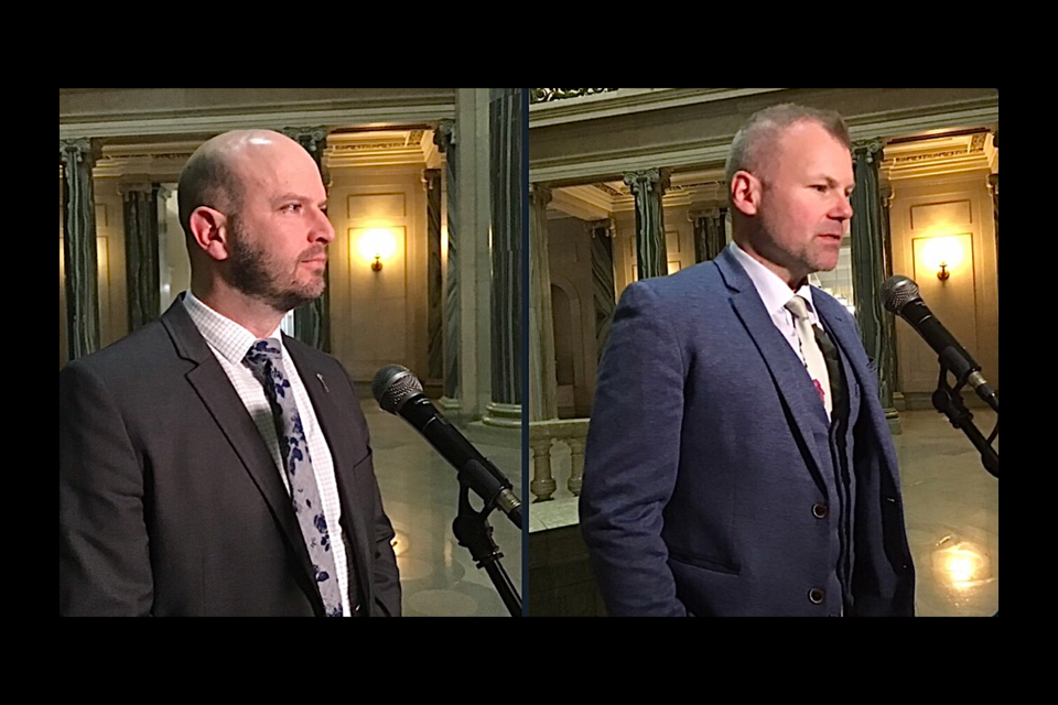 Opposition critic Matt Love and Education Minister Dustin Duncan exchanged words in Question Period over fundraisers by school divisions.