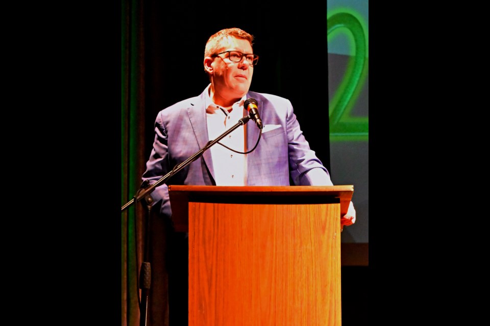 Saskatchewan Premier Scott Moe attends the opening gala of the 2nd Saskatchewan International Film Festival on Nov. 26, Saturday, at the Shellbrook Theatre.