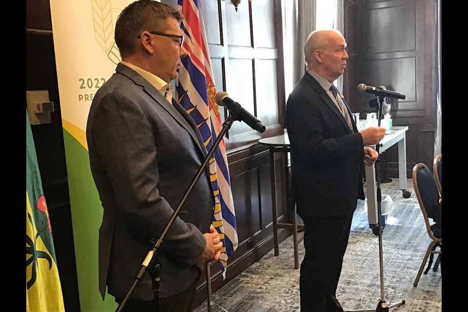 Premier Scott Moe of Saskatchewan and Premier John Horgan of British Columbia spoke to reporters this morning from the western Premiers’ meeting.