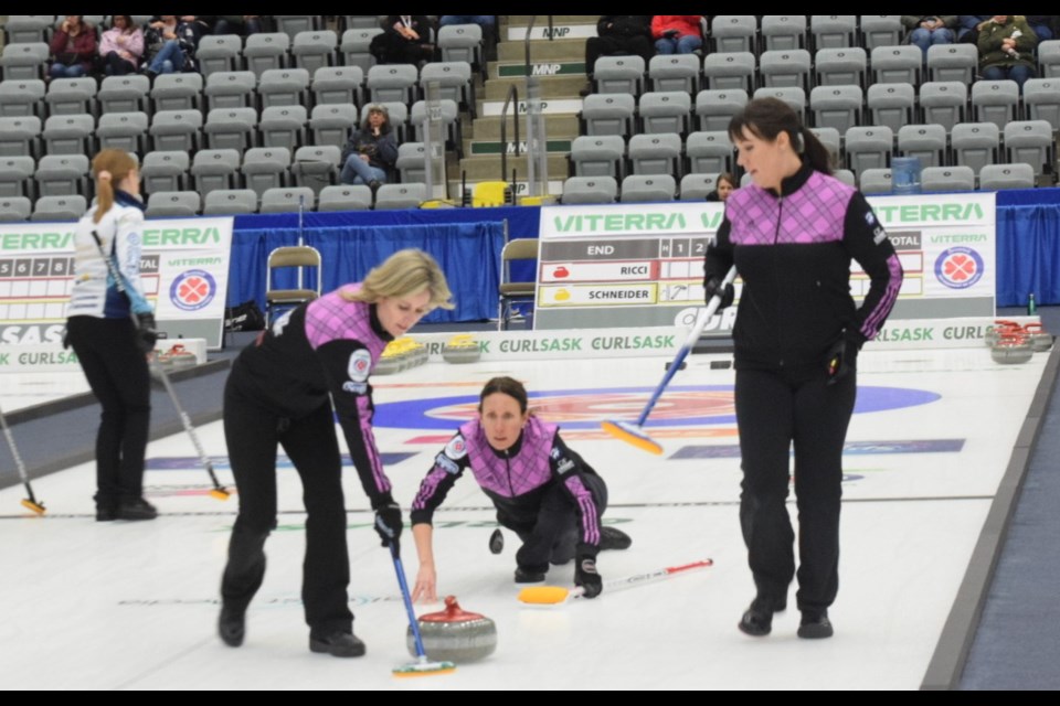 The Cindy Ricci rink is representing Estevan at the Scotties. 