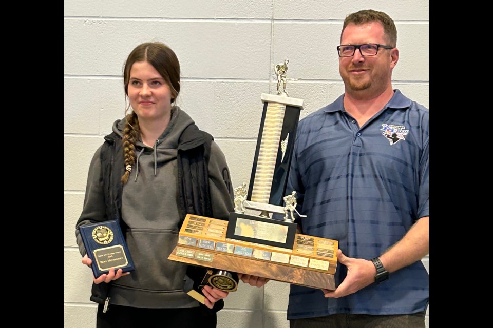 Brynn Montgomery received the Chantel Chabot Memorial U15 girls award, presented by Shawn Helland.