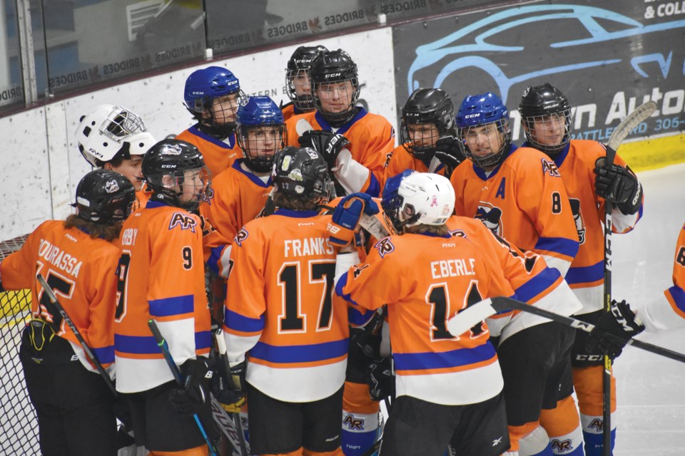 Game action against North Battleford.