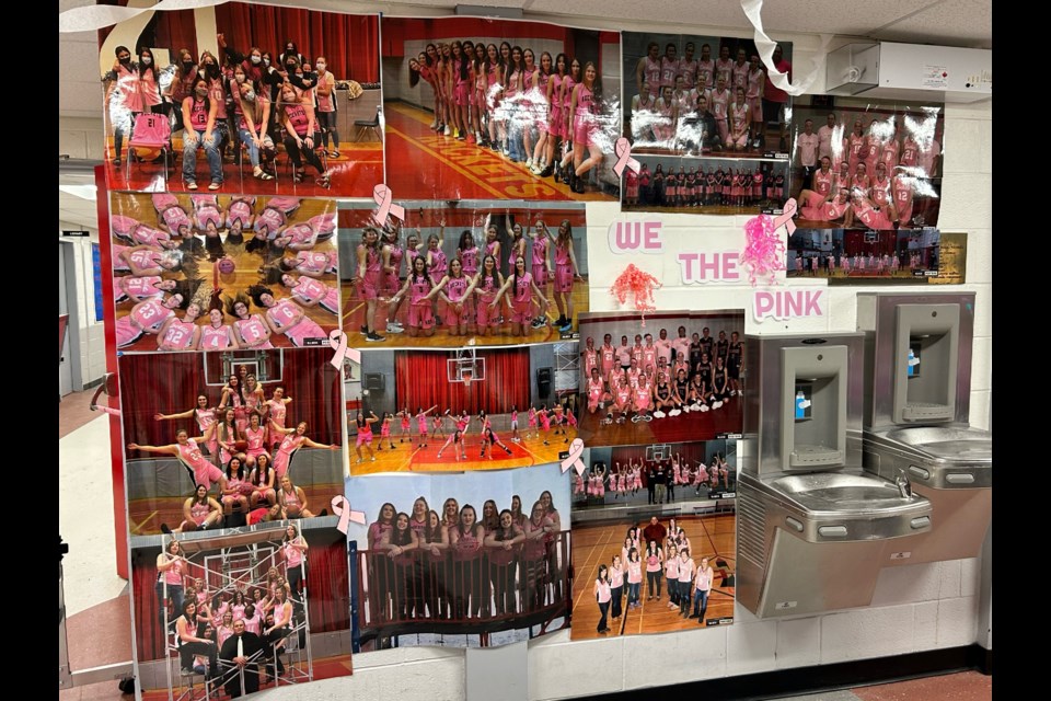 Terrific collage of all the activity that was part of Assiniboia's annual pink game raising funds for cancer.