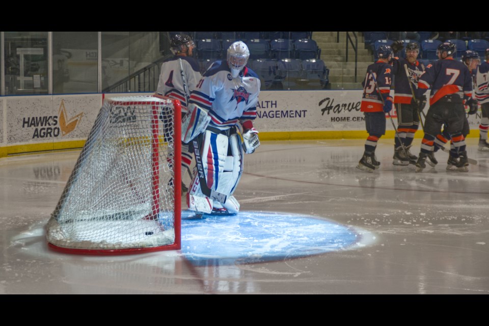 Assiniboia Rebels celebrate a goal. (SaskToday File Photo)