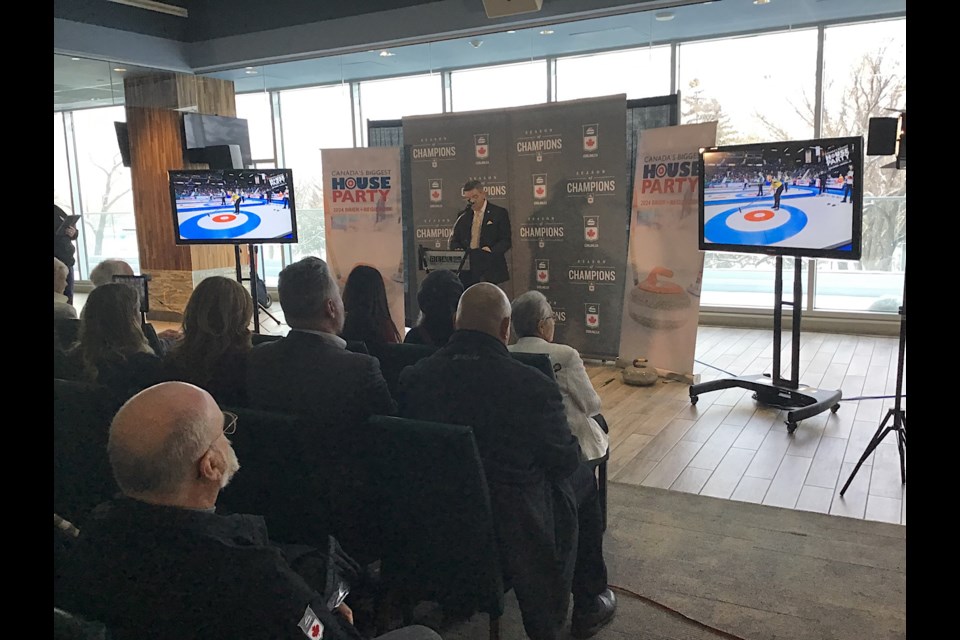 Seen here, the announcement of the 2024 Brier coming to Regina.