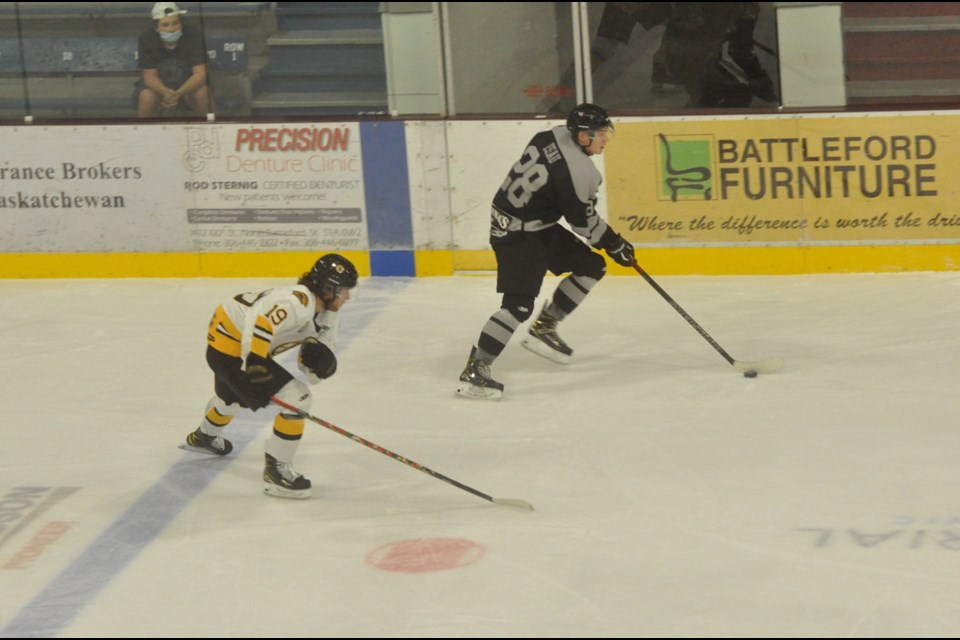 Dylan Esau races off for the North Stars in the first period. 