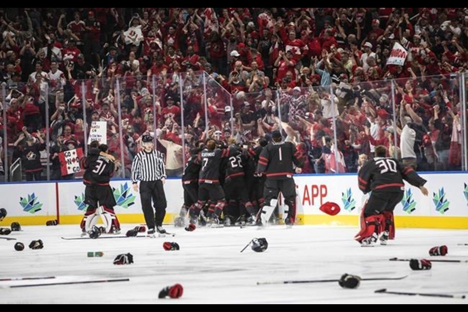 Scenes like this one, when Canada beat Finland during overtime of the IIHF World Junior Hockey Championship gold medal game action in Edmonton in 2022, are what Saskatoon and Regina hope to host in 2025.