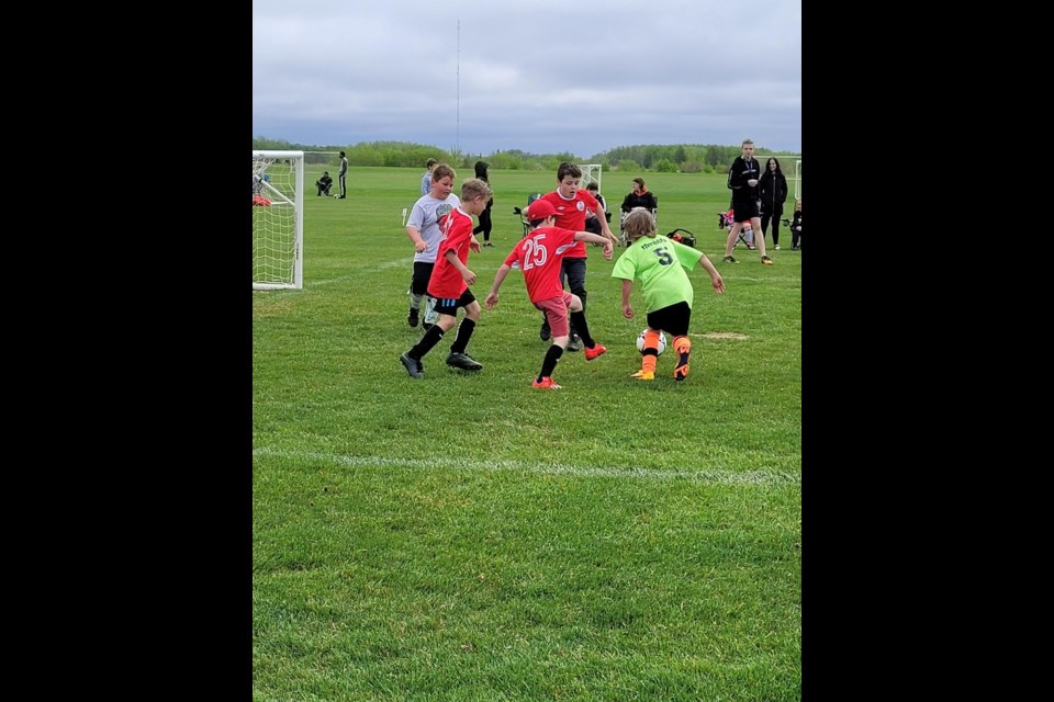 Canora soccer players in a variety of age groups took part in a Yorkton tournament on May 28. “We had U5, U9 male, U9 female games and a Dutch tournament for the older kids,” said Taunya Kondratoff, Canora Soccer Club president. “All the kids had a blast, and had a great time playing the teams from Yorkton. The scores may not have been on our side, but the kids had great attitudes, and the weather held out for a day full of soccer.”
