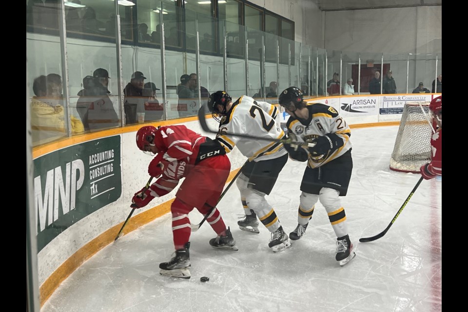 The Estevan Bruins faced the Notre Dame Hounds on Oct. 20 in Carlyle. 