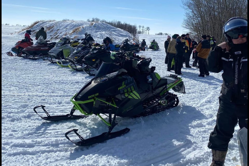 Many participated in this year’s Knights of Columbus snowmobile rally. 